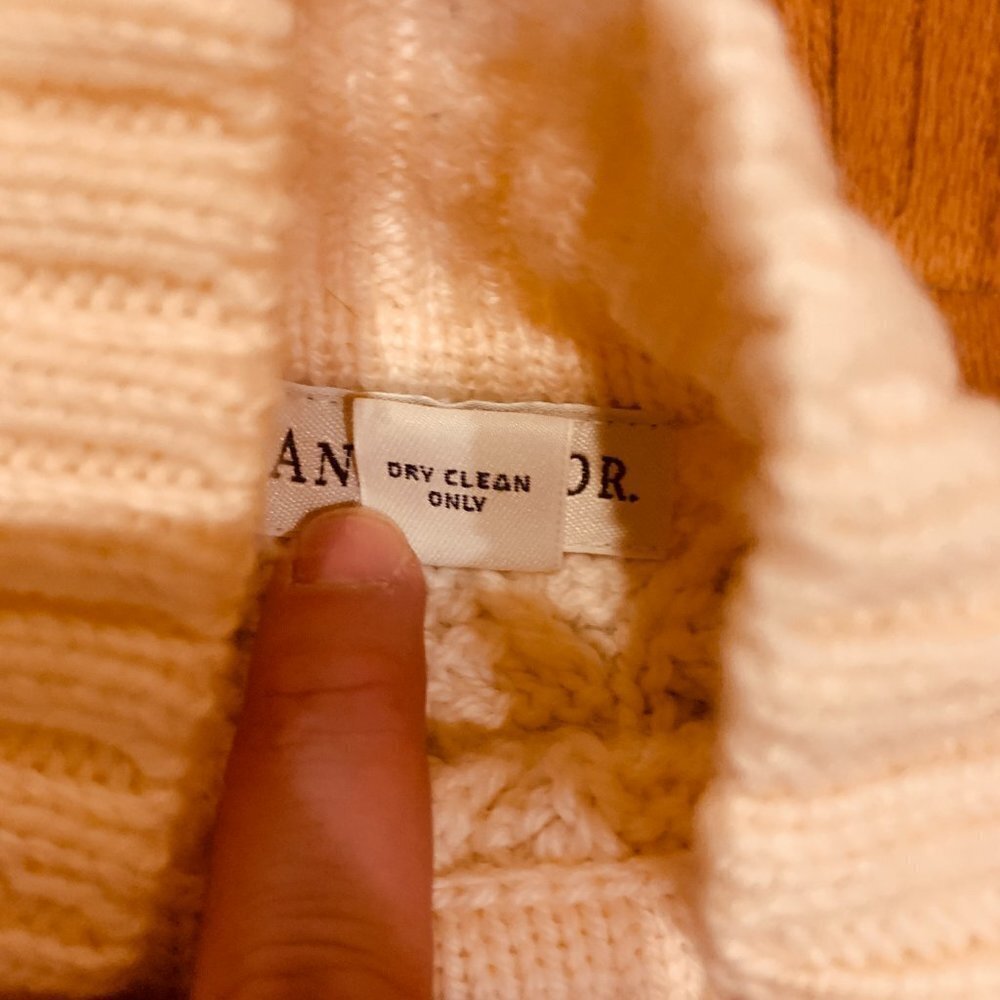Ann Taylor 100% Wool Chucky Cable Knit Sweater Turtleneck Size Large - Picture 7 of 16